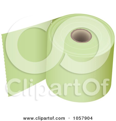 Royalty-Free Vector Clip Art Illustration of a 3d Roll Of Green Toilet Paper by michaeltravers