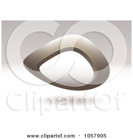 Royalty-Free Vector Clip Art Illustration of a 3d Tan Pebble Sign With Copyspace by michaeltravers