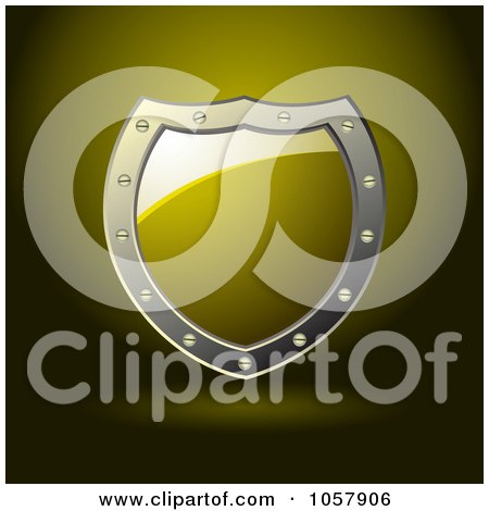 Royalty-Free Vector Clip Art Illustration of a 3d Yellow Shield Sign With Copyspace by michaeltravers