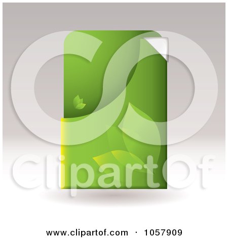 Royalty-Free Vector Clip Art Illustration of a Green Eco Leaf Business Card Slip Holder by michaeltravers