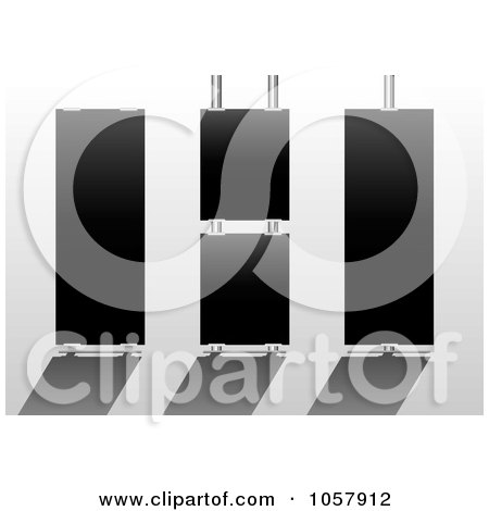 Royalty-Free Vector Clip Art Illustration of a Digital Collage Of Three Black Display Signs by michaeltravers