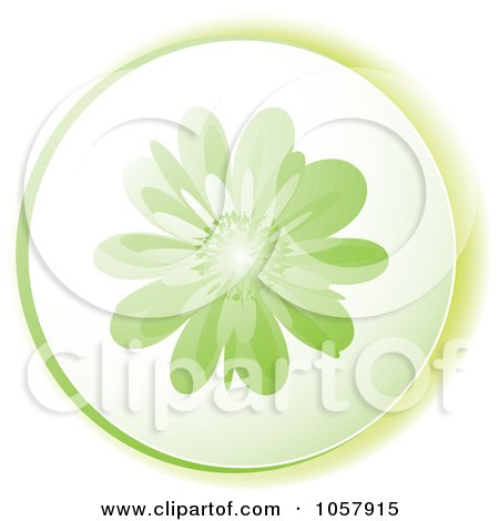 Royalty-Free Vector Clip Art Illustration of a Green Flower Icon by michaeltravers
