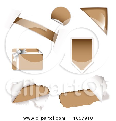 Royalty-Free Vector Clip Art Illustration of a Digital Collage Of Brown Design Elements by michaeltravers