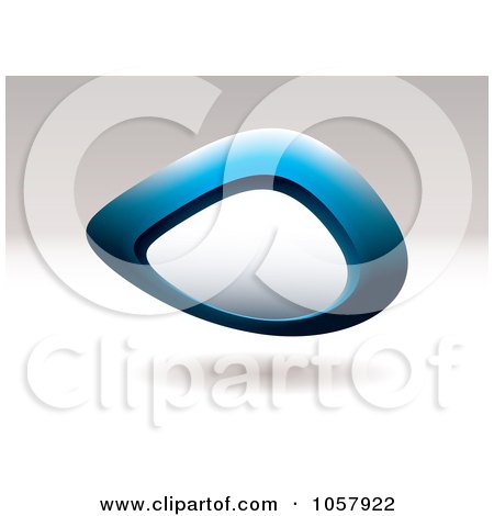 Royalty-Free Vector Clip Art Illustration of a 3d Blue Pebble Sign With Copyspace by michaeltravers