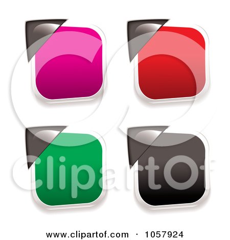 Royalty-Free Vector Clip Art Illustration of a Digital Collage Of 3d Corner Tags by michaeltravers