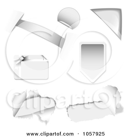 Royalty-Free Vector Clip Art Illustration of a Digital Collage Of Silver Design Elements by michaeltravers