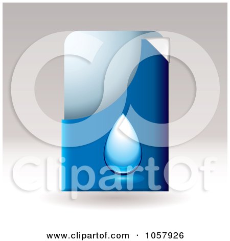 Royalty-Free Vector Clip Art Illustration of a Blue Water Drop Business Card Slip Holder by michaeltravers