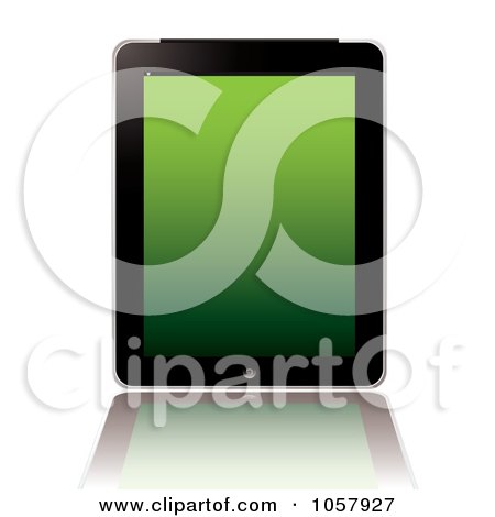 Royalty-Free Vector Clip Art Illustration of a Computer Tablet With A Green Screen by michaeltravers