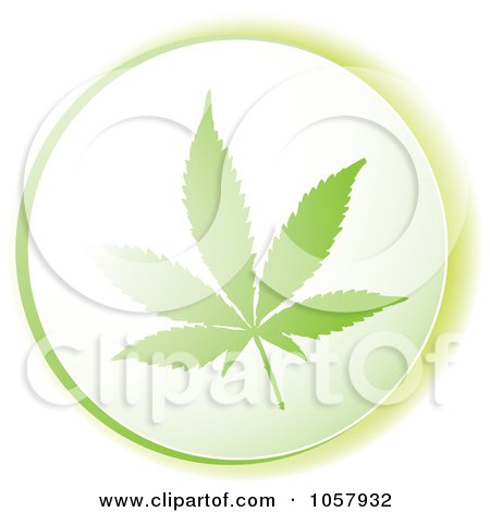Royalty-Free Vector Clip Art Illustration of a Green Marijuana Icon by michaeltravers