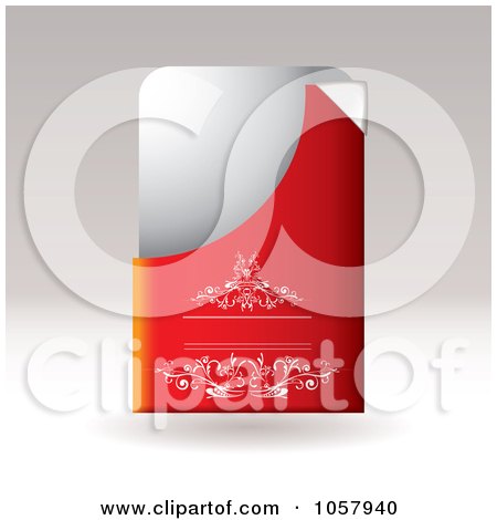 Royalty-Free Vector Clip Art Illustration of an Ornate Red Business Card Slip Holder by michaeltravers
