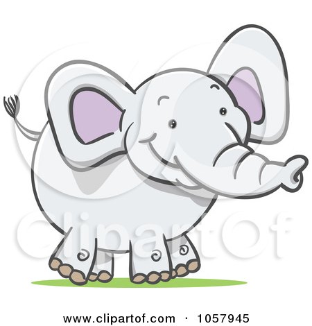 Royalty-Free Vector Clip Art Illustration of a Happy White Elephant by Qiun