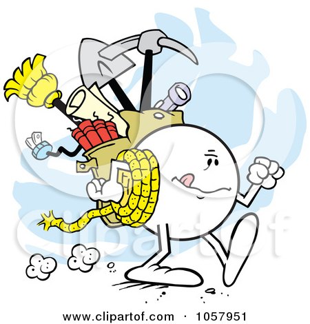 Royalty-Free Vector Clip Art Illustration of a Determined Trekking Moodie Character by Johnny Sajem