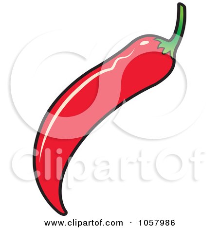 Royalty-Free Vector Clip Art Illustration of a Red Chili Pepper by Lal Perera