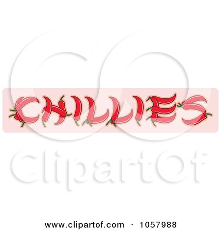 Royalty-Free Vector Clip Art Illustration of Peppers Spelling Out CHILLIES by Lal Perera