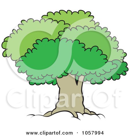 Royalty-Free Vector Clip Art Illustration of a Mature Tree With A Lush Canopy - 2 by Lal Perera