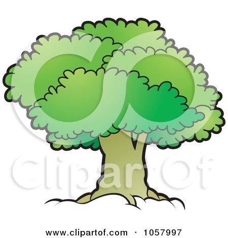Royalty-Free Vector Clip Art Illustration of a Mature Tree With A Lush Canopy - 3 by Lal Perera