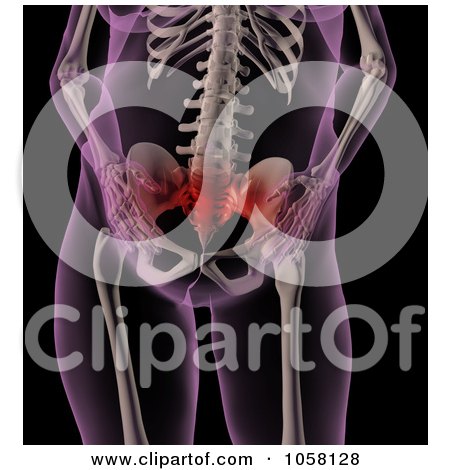 Royalty-Free CGI Clip Art Illustration of an Overweight Female Xray Showing Stomach Pain by KJ Pargeter