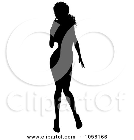 Royalty-Free Vector Clip Art Illustration of a Sexy Silhouetted Woman - 3 by KJ Pargeter