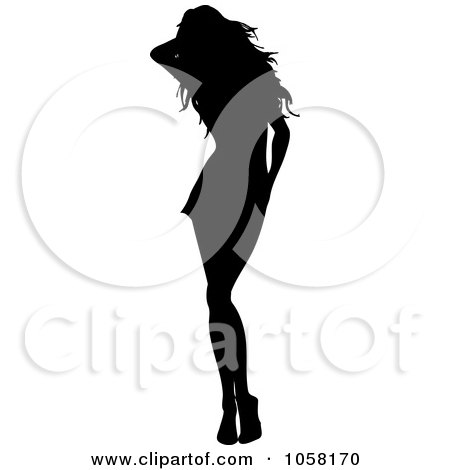 Royalty-Free Vector Clip Art Illustration of a Sexy Silhouetted Woman - 2 by KJ Pargeter