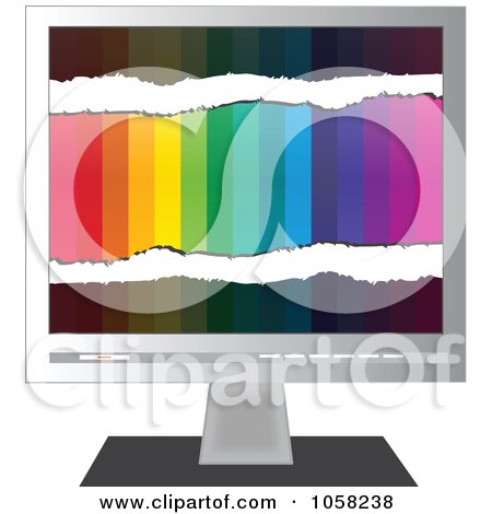 Royalty-Free Vector Clip Art Illustration of a Monitor With Colors by Andrei Marincas