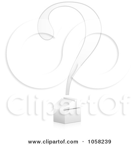 Royalty-Free Vector Clip Art Illustration of a 3d White Question Mark House by Andrei Marincas