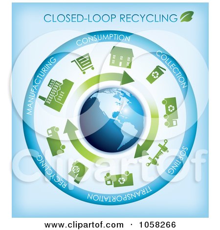 Royalty-Free Vector Clip Art Illustration of a Circle Of Recycling by Eugene