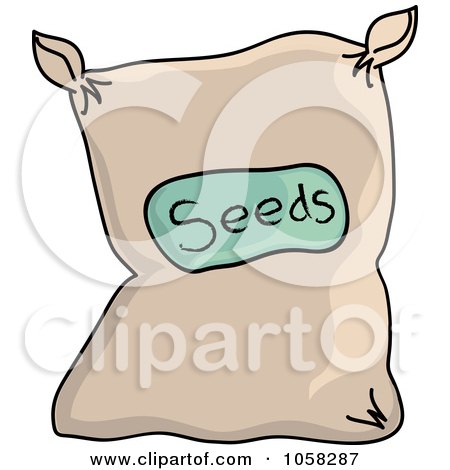 Royalty-Free Vector Clip Art Illustration of a Sack Of Garden Seeds by Pams Clipart