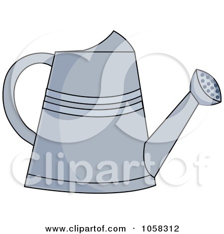 Royalty-Free Vector Clip Art Illustration of a Metal Watering Can - 1 by Pams Clipart