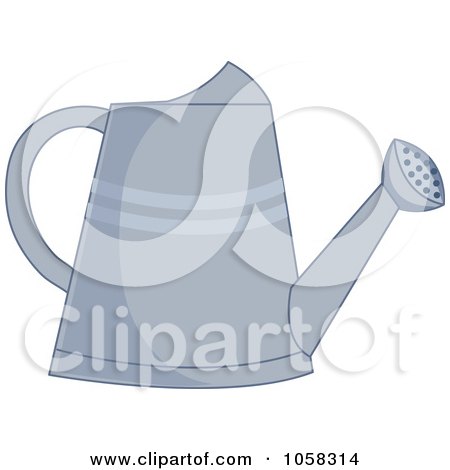 Royalty-Free Vector Clip Art Illustration of a Metal Watering Can - 2 by Pams Clipart