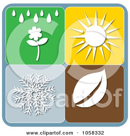 Royalty-Free Vector Clip Art Illustration of a Digital Collage Of Seasonal Icons - 4 by Pams Clipart