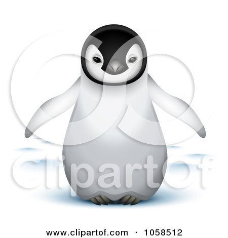 Royalty-Free Vector Clip Art Illustration of a Cute 3d Baby Emperor Penguin by Oligo