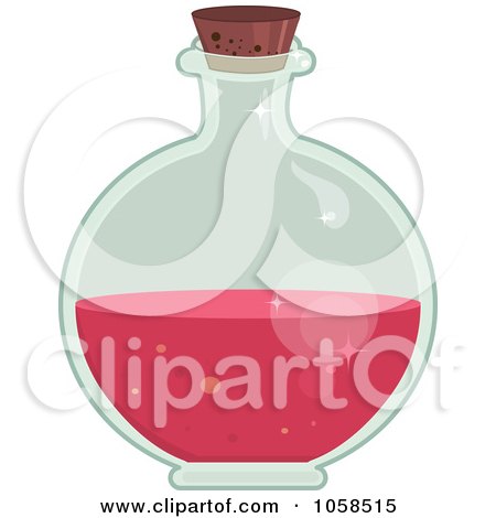 Royalty-Free Vector Clip Art Illustration of a Round Bottle Of Love Potion by Melisende Vector