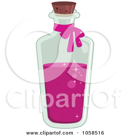 Royalty-Free Vector Clip Art Illustration of a Tall Bottle Of Love Potion by Melisende Vector