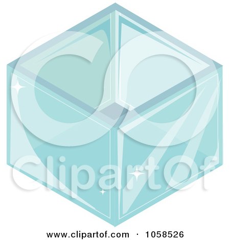 Royalty-Free Vector Clip Art Illustration of a 3d Glass Square Vase by Melisende Vector