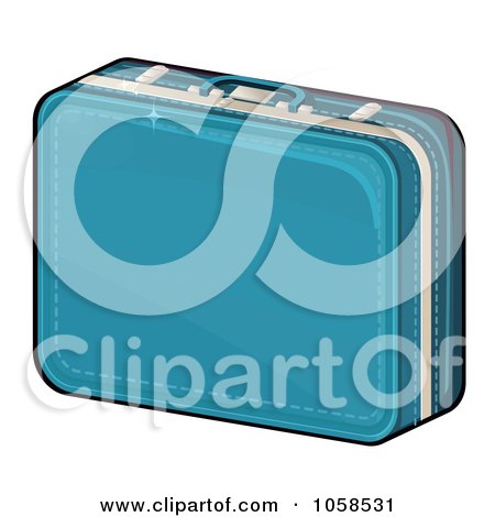 Royalty-Free Vector Clip Art Illustration of a Blue Suitcase by Melisende Vector