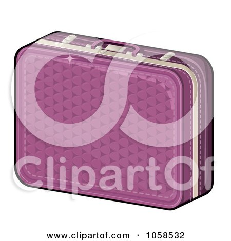 Royalty-Free Vector Clip Art Illustration of a Purple Suitcase by Melisende Vector