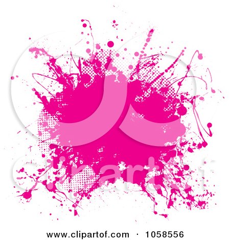 Royalty-Free Vector Clip Art Illustration of a Pink Ink Grunge Splat by michaeltravers