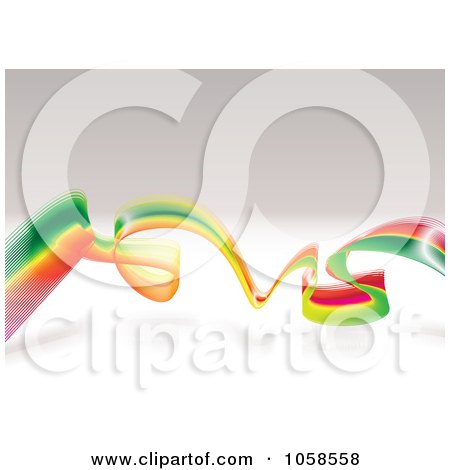 Royalty-Free Vector Clip Art Illustration of a Rastafari Wave Over Gray by michaeltravers
