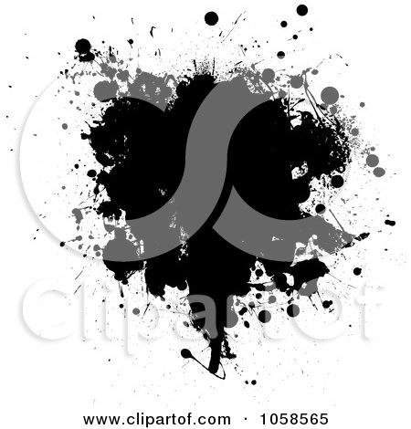 Royalty-Free Vector Clip Art Illustration of a Black Ink Grunge Splat by michaeltravers