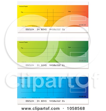 Royalty-Free Vector Clip Art Illustration of a Digital Collage Of Bank Checks - 2 by michaeltravers
