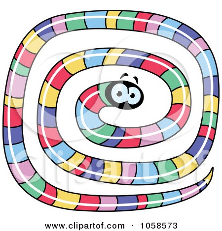 Royalty-Free Vector Clip Art Illustration of a Colorful, Long, Spiraling Worm by yayayoyo