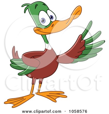 Royalty-Free Vector Clip Art Illustration of a Presenting Mallard Duck by yayayoyo