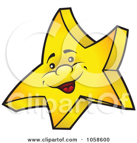 Royalty-Free Vector Clip Art Illustration of a Yelow Star Character by dero
