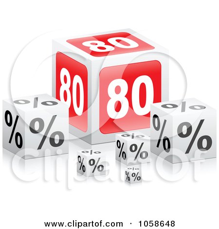 Royalty-Free Vector Clip Art Illustration of 3d Eighty Percent Cubes by Andrei Marincas
