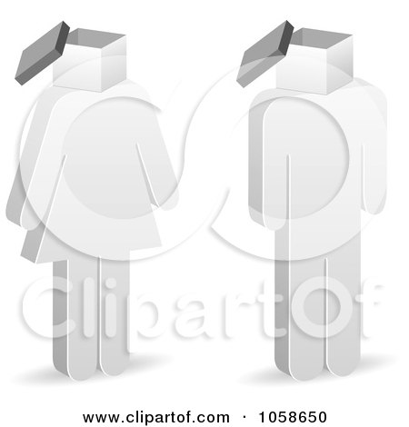 Royalty-Free Vector Clip Art Illustration of a Digital Collage Of 3d People With Box Heads by Andrei Marincas