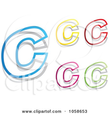 Royalty-Free Vector Clip Art Illustration of a Digital Collage Of Colorful Letter Cs by Andrei Marincas
