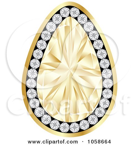Royalty-Free Vector Clip Art Illustration of a 3d Golden Diamond Easter Egg by Andrei Marincas