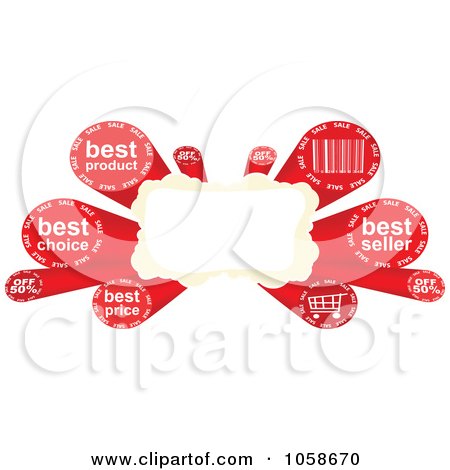 Royalty-Free Vector Clip Art Illustration of a Retail Banner With Red Sales Terms by Andrei Marincas