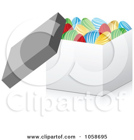 Royalty-Free Vector Clip Art Illustration of a 3d Box With Easter Eggs by Andrei Marincas