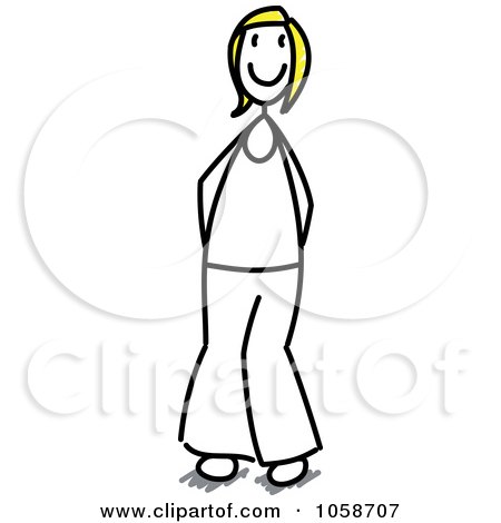 Royalty-Free Vector Clip Art Illustration of a Stick Teen Girl by Frog974
